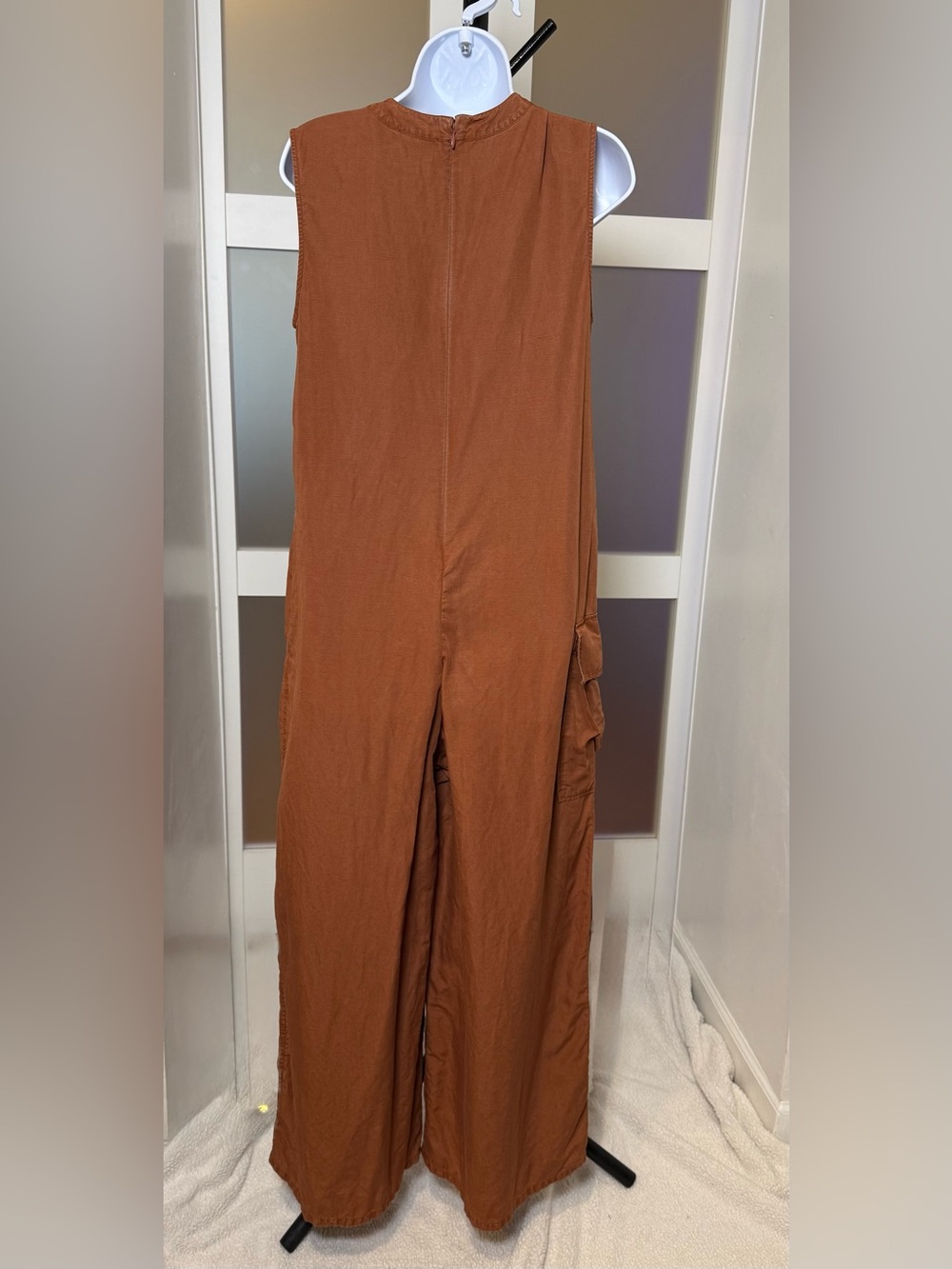 COS Rust-Brown Wide-Leg Utility Jumpsuit - Picture 3 of 16